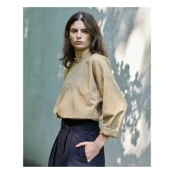 Gardener Cotton Crepe Top | Brown -American Vintage Shop unnamed file 1607