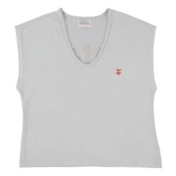 Camille Cotton And Linen T-Shirt | Light Grey