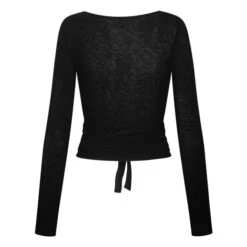 Anne Woollen Wrap Over Cardigan | Black -American Vintage Shop unnamed file 1664