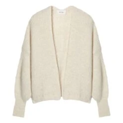 American Vintage East Alpaca Wool Shawl Collar Cardigan | Heather White