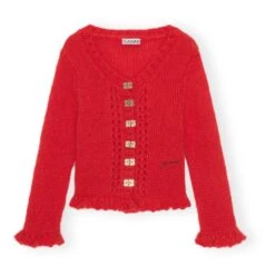 Ganni Cardigan Mohair | Red