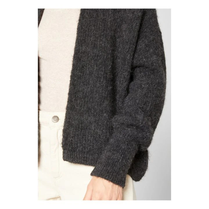 American Vintage East Shawl Collar Alpaca Wool Cardigan | Marled Charcoal Grey 4 American Vintage East Shawl Collar Alpaca Wool Cardigan | Marled Charcoal Grey - Image 4