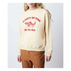 Louis Fish Organic Cotton Sweatshirt | Pale Yellow -American Vintage Shop unnamed file 177