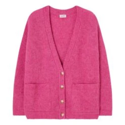 American Vintage East Alpaca Wool Cardigan | Magenta