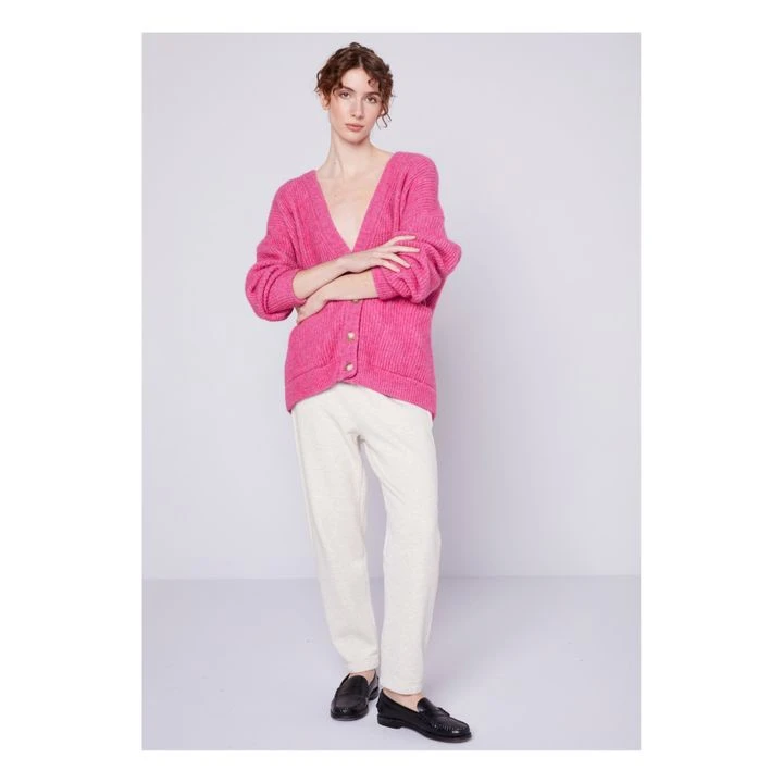 American Vintage East Alpaca Wool Cardigan | Magenta 2 American Vintage East Alpaca Wool Cardigan | Magenta - Image 2