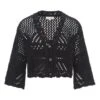 Crochet Knit Cardigan | Black