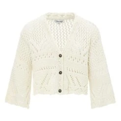 Crochet Knit Cardigan | Ecru