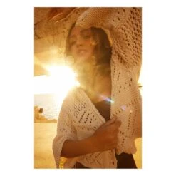 Crochet Knit Cardigan | Ecru -American Vintage Shop unnamed file 1797