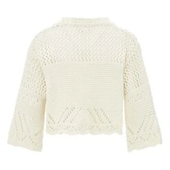 Crochet Knit Cardigan | Ecru -American Vintage Shop unnamed file 1798