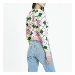 Ganni Cardigan Graphique Coton Bio | Red -American Vintage Shop unnamed file 1808