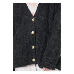 American Vintage East Alpaca Wool Cardigan | Marled Charcoal Grey -American Vintage Shop unnamed file 1824