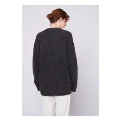 American Vintage East Alpaca Wool Cardigan | Marled Charcoal Grey -American Vintage Shop unnamed file 1825