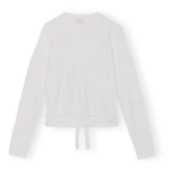 Ganni Ribbed Wrap Over Top | White -American Vintage Shop unnamed file 1838