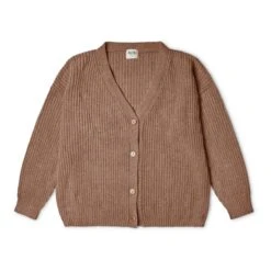 Organic Cotton Cardigan | Taupe Brown