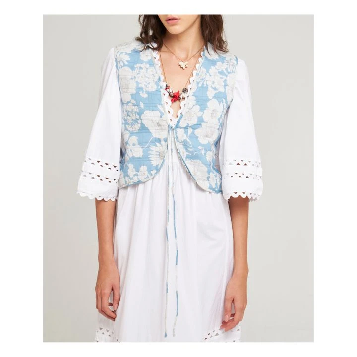 ANTIK BATIK Peony Sleeveless Quilted Vest | Blue 2 ANTIK BATIK Peony Sleeveless Quilted Vest | Blue - Image 2