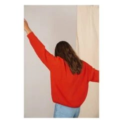 Organic Cotton Cardigan | Red -American Vintage Shop unnamed file 1877