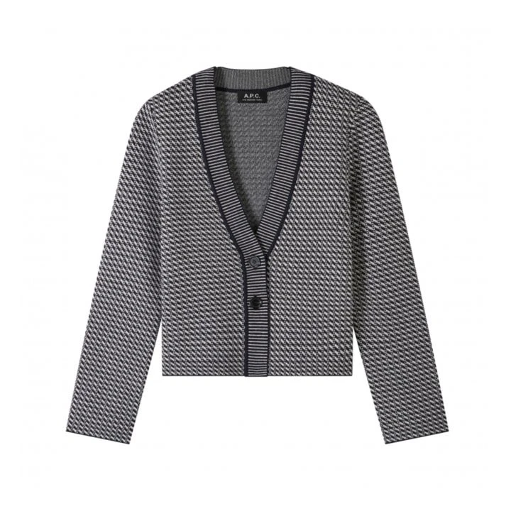 A.P.C. Annie Extra Fine Merino Wool Cardigan | Navy Blue 1 A.P.C. Annie Extra Fine Merino Wool Cardigan | Navy Blue