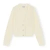 Ganni Solid Alpaca And Merino Wool Cardigan | Cream
