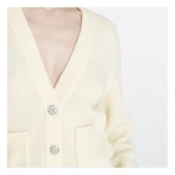 Ganni Solid Alpaca And Merino Wool Cardigan | Cream -American Vintage Shop unnamed file 1886