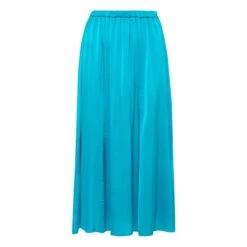 FORTE_FORTE Elasticated Silk Satin Skirt | Blue
