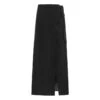 Split Wrap Linen Skirt | Black
