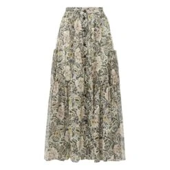 Boa Floral Print Skirt | Ecru