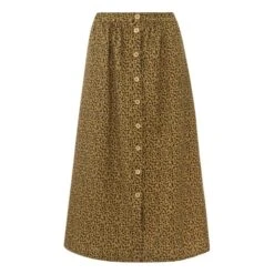 Minette Leopard Print Cotton Gauze Midi Skirt - Women’s Collection | Caramel