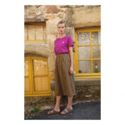 Minette Leopard Print Cotton Gauze Midi Skirt - Women’s Collection | Caramel -American Vintage Shop unnamed file 1973