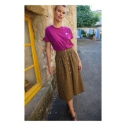 Minette Leopard Print Cotton Gauze Midi Skirt - Women’s Collection | Caramel -American Vintage Shop unnamed file 1974