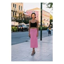 Linen Midi Skirt | Fuchsia -American Vintage Shop unnamed file 1980