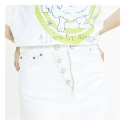 Ganni Jupe Double Fly Denim Coton Bio | White -American Vintage Shop unnamed file 2016