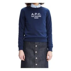 A.P.C. Tina Organic Cotton Sweatshirt | Navy Blue -American Vintage Shop unnamed file 204