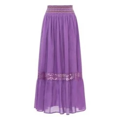 Embroidered Long Skirt | Purple