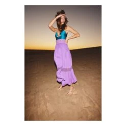 Embroidered Long Skirt | Purple -American Vintage Shop unnamed file 2053