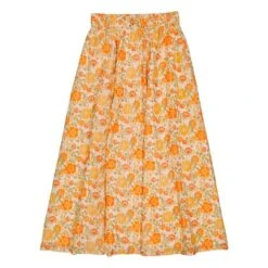 Duchesse Floral Lurex Skirt | Orange
