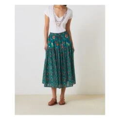 LEON & HARPER Jeannot Gipsy Organic Cotton Skirt | Green -American Vintage Shop unnamed file 2090