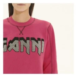 Isoli Ganni Rock Organic Cotton Sweatshirt | Fuchsia -American Vintage Shop unnamed file 211