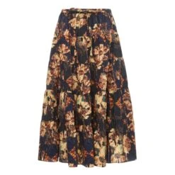 ULLA JOHNSON Makana Skirt | Navy Blue
