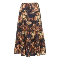 ULLA JOHNSON Makana Skirt | Navy Blue -American Vintage Shop unnamed file 2326