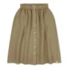 Linen Midi Skirt | Khaki