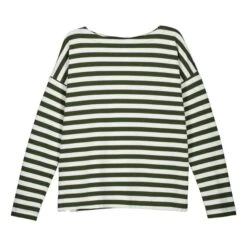 Breton Organic Cotton Slash Neck Sweatshirt | Dark Green