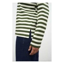 Breton Organic Cotton Slash Neck Sweatshirt | Dark Green -American Vintage Shop unnamed file 268