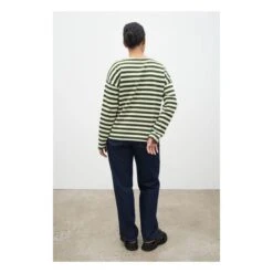 Breton Organic Cotton Slash Neck Sweatshirt | Dark Green -American Vintage Shop unnamed file 269