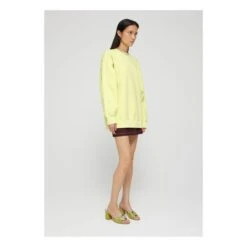 Oversized Organic Cotton Sweatshirt | Lemon Yellow -American Vintage Shop unnamed file 378