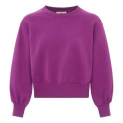 Boxy Organic Fleece Sweatshirt | Purple