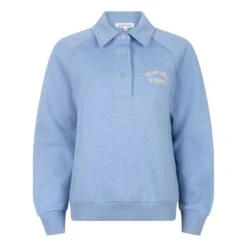 Love Stories Russel Organic Cotton Polo Neck Sweater | Light Blue