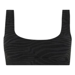 Serene Zebra Multifunction Crop Top | Charcoal Grey