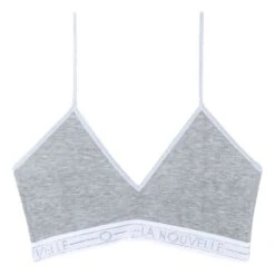 Georgia Ribbed Jersey Bralette | Heather Grey
