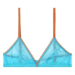 Momoni Amethist Soft Tulle Bra | Turquoise
