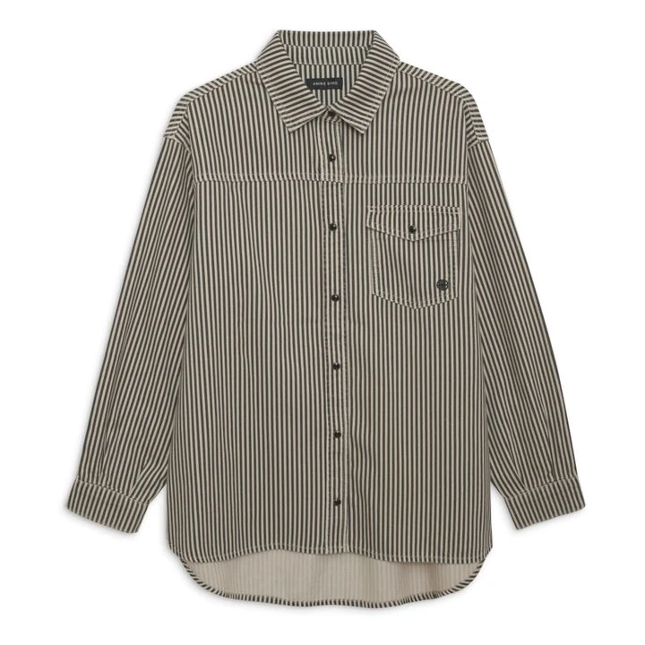 ANINE BING Sloan Stripes Overshirt | Black 1 ANINE BING Sloan Stripes Overshirt | Black
